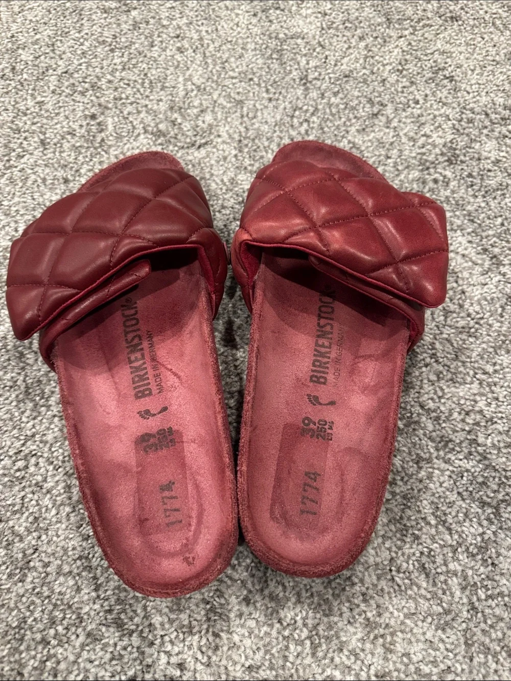 Birkenstock 1774 Women’s Quilted Slide Sandals in Wine